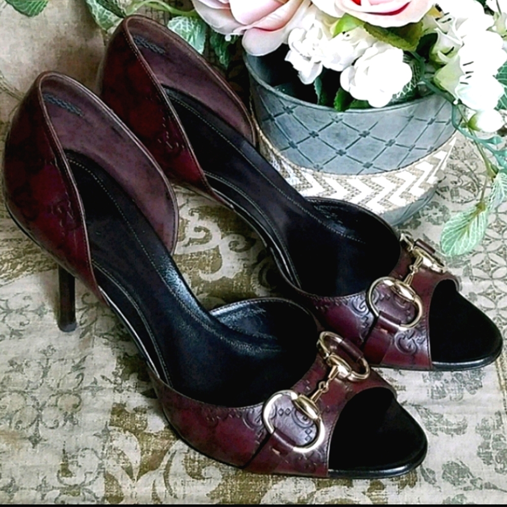 Gucci Brown "Horsebit" Heels